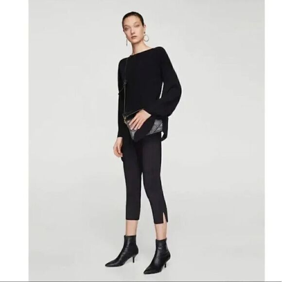 Mango Crop Slim-fit Trousers Black - Picture 2 of 3